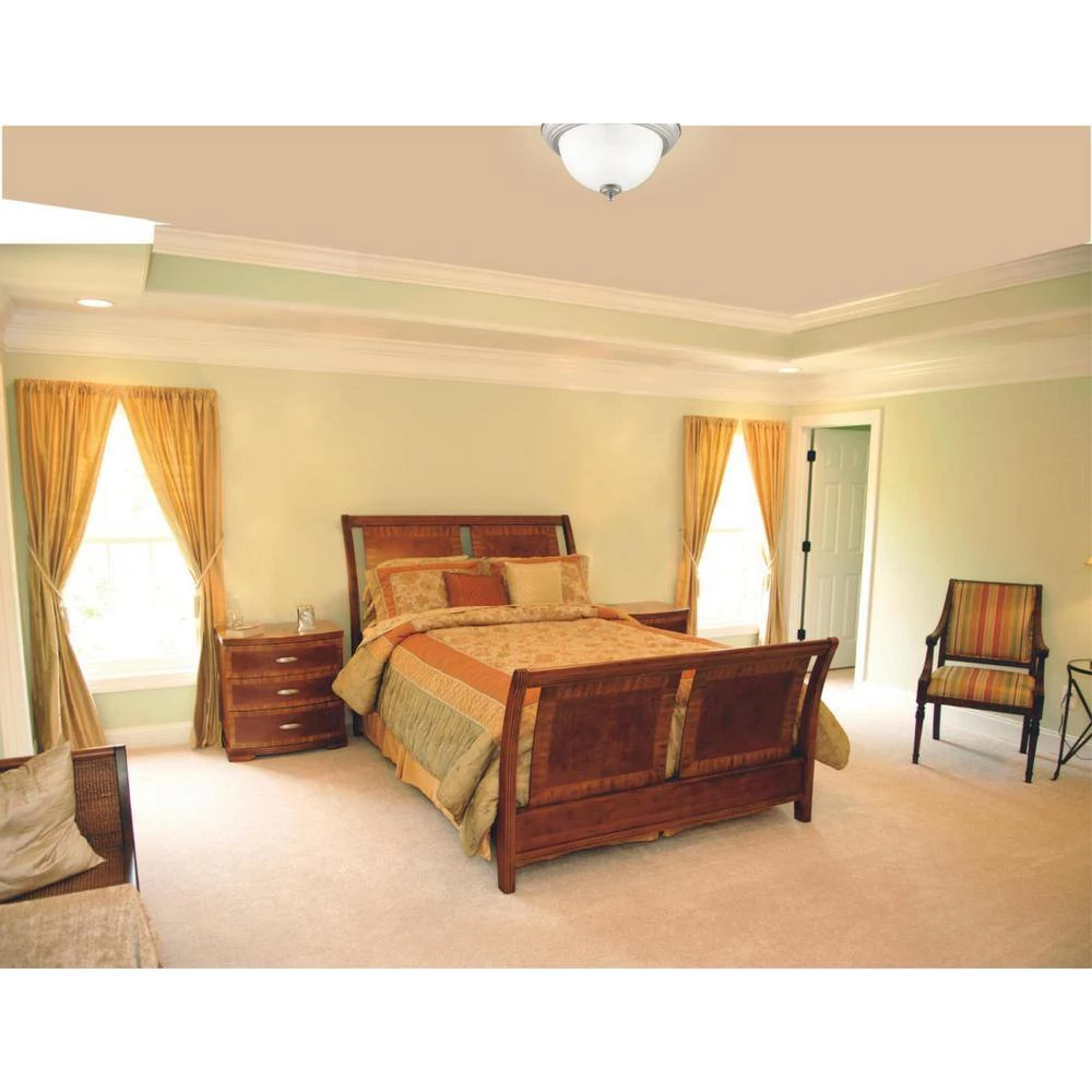 2-Light Pewter Patina Interior Ceiling Flush Mount with Frosted Ribbed Glass by Westinghouse 2 2-Light Pewter Patina Interior Ceiling Flush Mount with Frosted Ribbed Glass by Westinghouse - Image 2