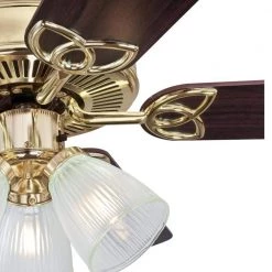 Vintage 52 in. LED Indoor Polished Brass Ceiling Fan with Light Kit by Westinghouse -Westinghouse Shop polished brass westinghouse ceiling fans with lights 7233800 1f 1000