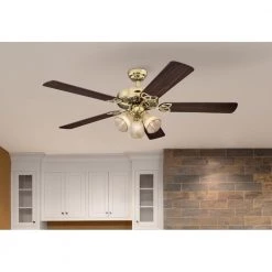 Vintage 52 in. LED Indoor Polished Brass Ceiling Fan with Light Kit by Westinghouse -Westinghouse Shop polished brass westinghouse ceiling fans with lights 7233800 4f 1000