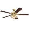 Vintage 52 in. LED Indoor Polished Brass Ceiling Fan with Light Kit by Westinghouse