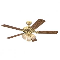 Vintage 52 in. LED Indoor Polished Brass Ceiling Fan with Light Kit by Westinghouse -Westinghouse Shop polished brass westinghouse ceiling fans with lights 7233800 fa 1000