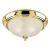2-Light Ceiling Fixture Polished Brass Interior Flush-Mount with Frosted Swirl Glass by Westinghouse