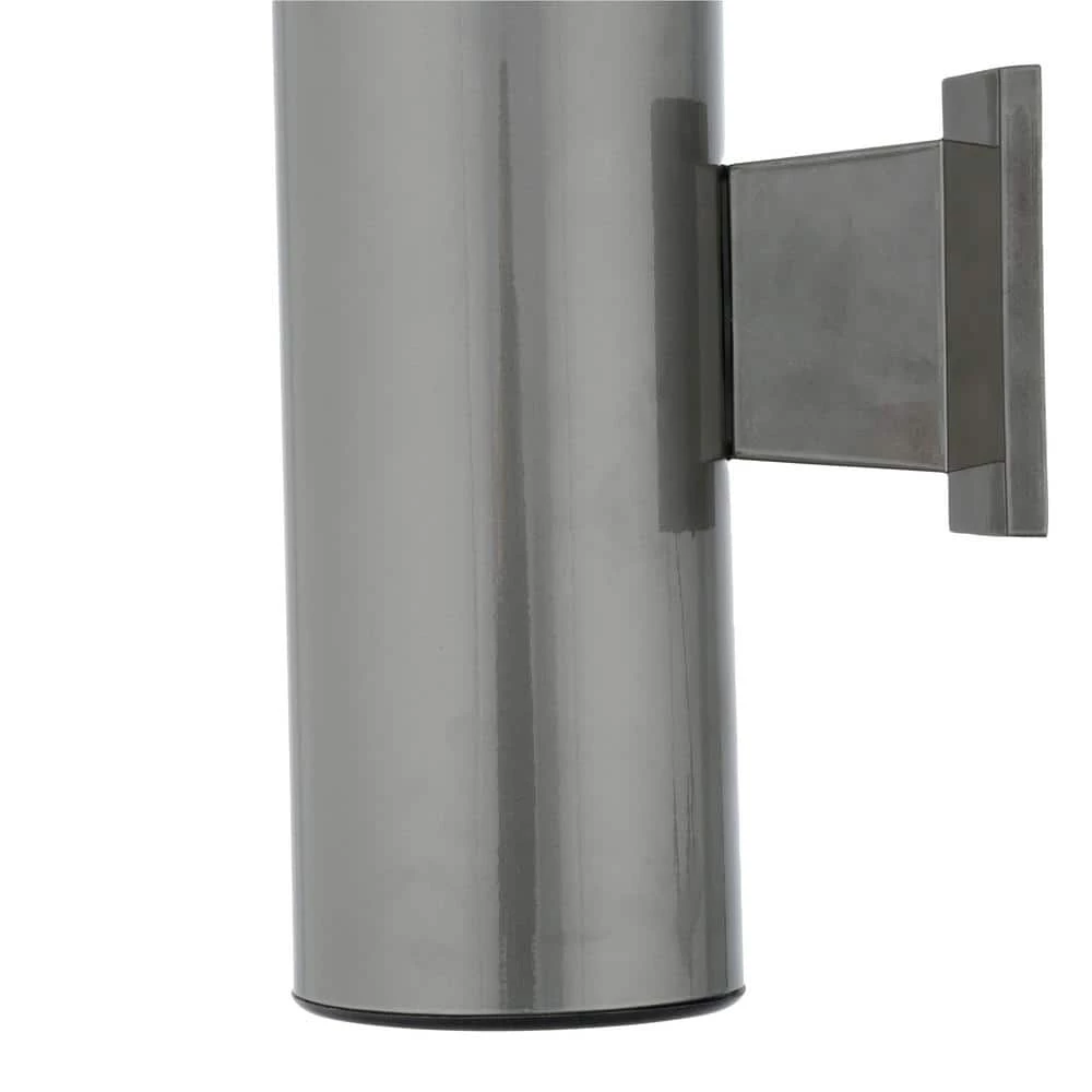 2-Light Polished Graphite on Steel Cylinder Outdoor Wall Lantern Sconce by Westinghouse 5 2-Light Polished Graphite on Steel Cylinder Outdoor Wall Lantern Sconce by Westinghouse - Image 5