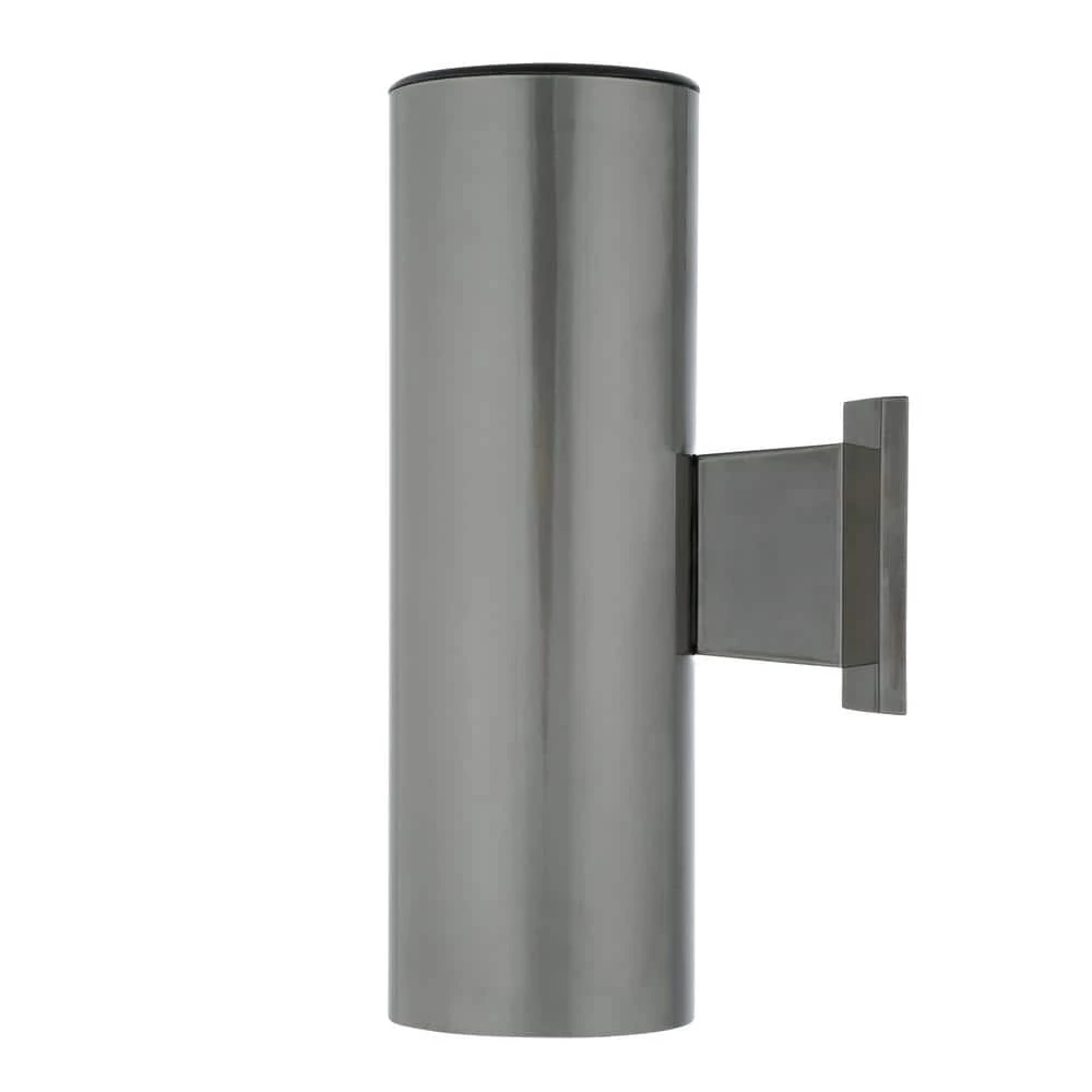 2-Light Polished Graphite on Steel Cylinder Outdoor Wall Lantern Sconce by Westinghouse 3 2-Light Polished Graphite on Steel Cylinder Outdoor Wall Lantern Sconce by Westinghouse - Image 3