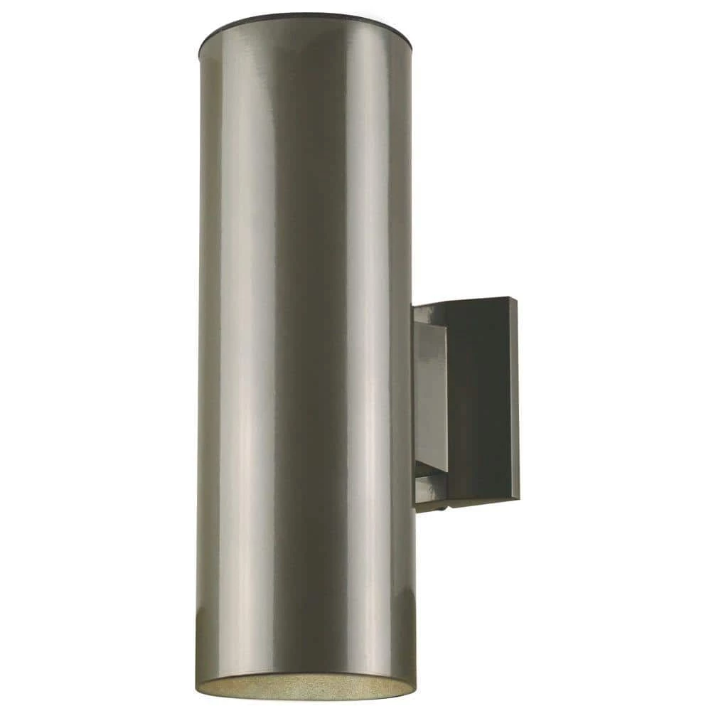 2-Light Polished Graphite on Steel Cylinder Outdoor Wall Lantern Sconce by Westinghouse 1 2-Light Polished Graphite on Steel Cylinder Outdoor Wall Lantern Sconce by Westinghouse