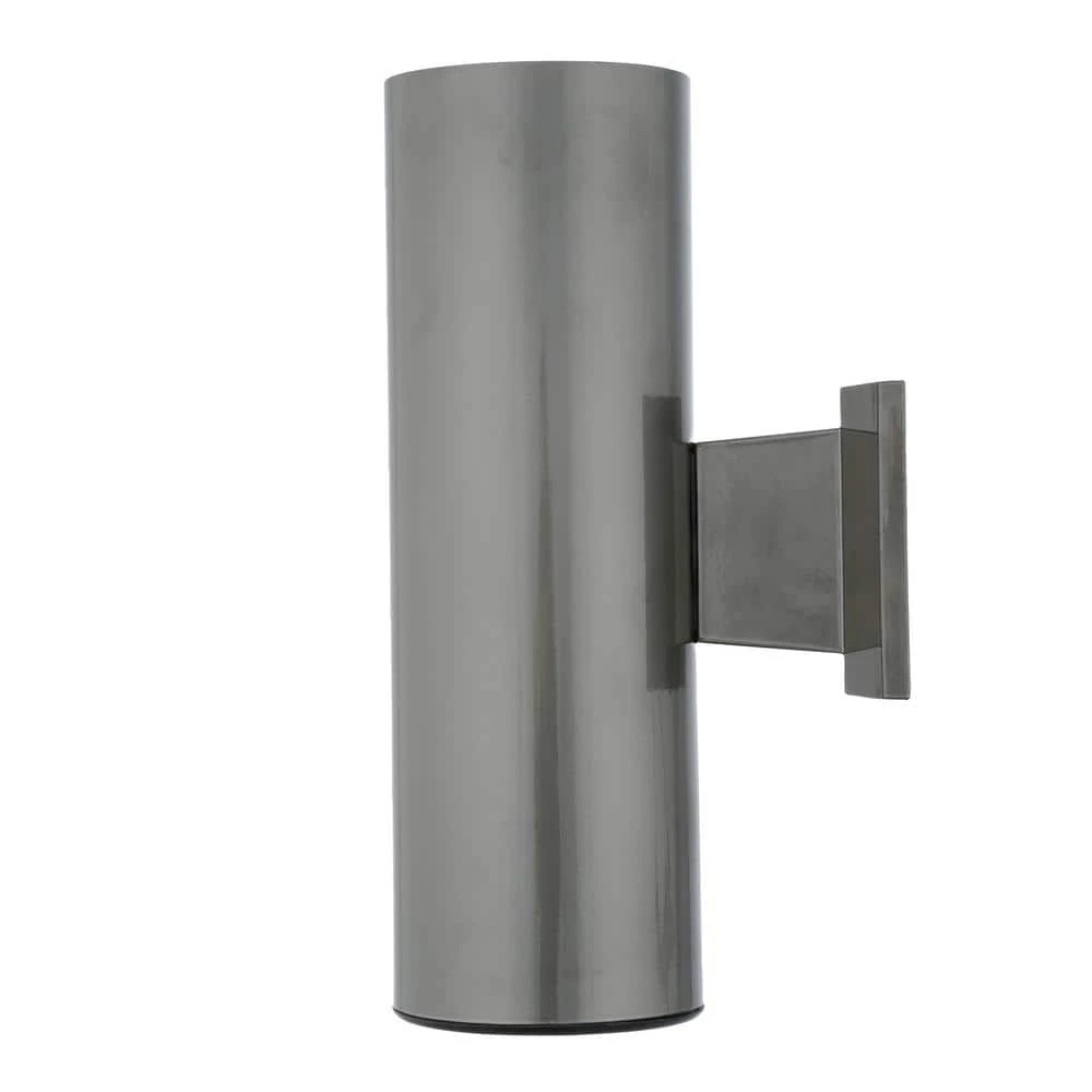 2-Light Polished Graphite on Steel Cylinder Outdoor Wall Lantern Sconce by Westinghouse 6 2-Light Polished Graphite on Steel Cylinder Outdoor Wall Lantern Sconce by Westinghouse - Image 6