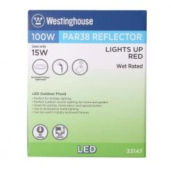 100W Equivalent Red PAR38 LED Weatherproof Flood Light Bulb by Westinghouse 11 100W Equivalent Red PAR38 LED Weatherproof Flood Light Bulb by Westinghouse -Westinghouse Shop red westinghouse colored light bulbs 3314700 1f 1000