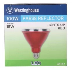 100W Equivalent Red PAR38 LED Weatherproof Flood Light Bulb by Westinghouse 12 100W Equivalent Red PAR38 LED Weatherproof Flood Light Bulb by Westinghouse -Westinghouse Shop red westinghouse colored light bulbs 3314700 44 1000