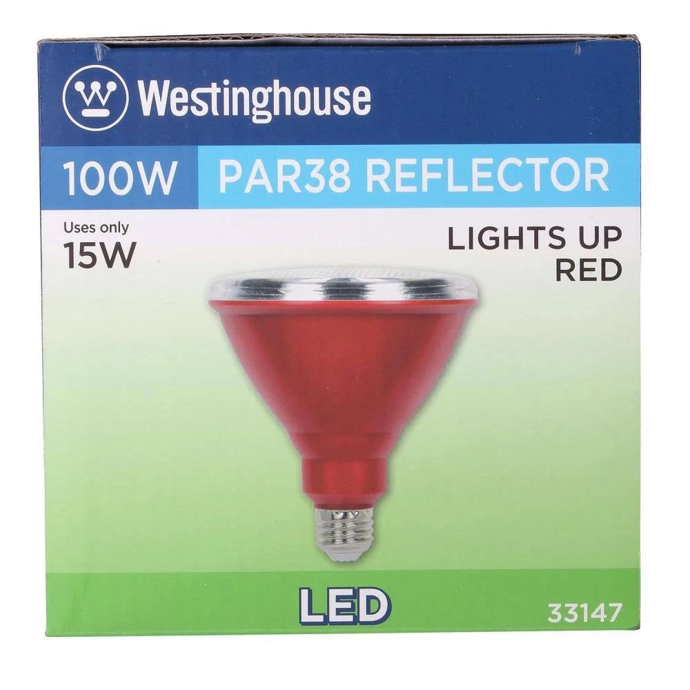 100W Equivalent Red PAR38 LED Weatherproof Flood Light Bulb by Westinghouse 5 100W Equivalent Red PAR38 LED Weatherproof Flood Light Bulb by Westinghouse - Image 5