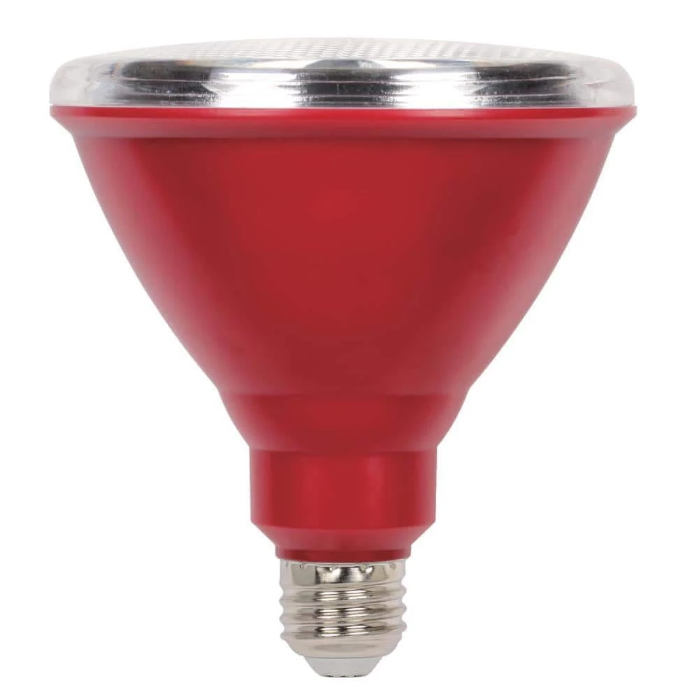 100W Equivalent Red PAR38 LED Weatherproof Flood Light Bulb by Westinghouse 1 100W Equivalent Red PAR38 LED Weatherproof Flood Light Bulb by Westinghouse