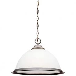 1-Light Sienna Interior Pendant with Frosted Ribbed Glass by Westinghouse