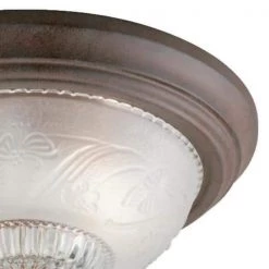 2-Light Sienna Interior Ceiling Flush Mount with Embossed Floral and Leaf Design Glass by Westinghouse 5 2-Light Sienna Interior Ceiling Flush Mount with Embossed Floral and Leaf Design Glass by Westinghouse -Westinghouse Shop sienna westinghouse flush mount lights 6431600 c3 1000