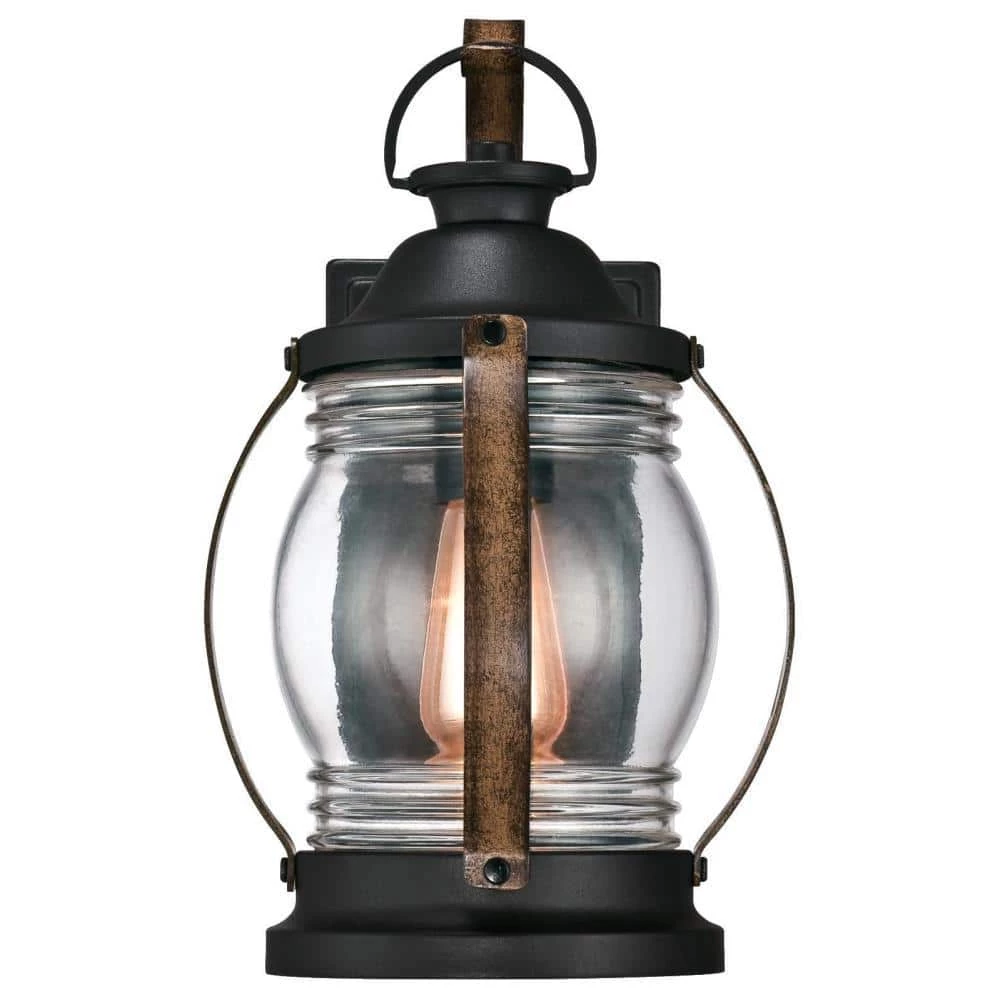 Canyon 1-Light Textured Black and Barnwood Outdoor Wall Lantern Sconce by Westinghouse 3 Canyon 1-Light Textured Black and Barnwood Outdoor Wall Lantern Sconce by Westinghouse - Image 3
