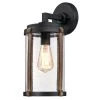 Armin 1-Light Textured Black with Barnwood Accents Outdoor Wall Lantern Sconce by Westinghouse
