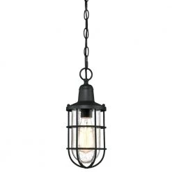 Crestview 1-Light Textured Black Outdoor Hanging Pendant by Westinghouse