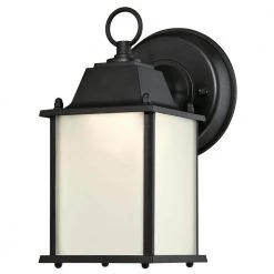 1-Light Textured Black Outdoor Integrated LED ENERGY STAR Wall Lantern Sconce by Westinghouse