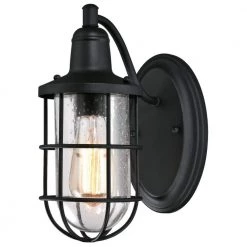 Crestview 1-Light Textured Black Outdoor Wall Lantern Sconce by Westinghouse