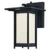 Clarissa LED 1-Light Textured Black Outdoor Integrated LED Wall Lantern Sconce with Dusk to Dawn Sensor by Westinghouse