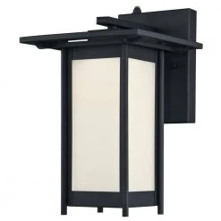 Clarissa LED 1-Light Textured Black Outdoor Integrated LED Wall Lantern Sconce with Dusk to Dawn Sensor by Westinghouse