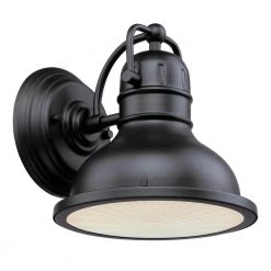Orson 1-Light Textured Black LED Outdoor Dimmable Wall Mount Light Clear Prismatic Lens Dark Sky Friendly by Westinghouse 12 Orson 1-Light Textured Black LED Outdoor Dimmable Wall Mount Light Clear Prismatic Lens Dark Sky Friendly by Westinghouse -Westinghouse Shop textured black westinghouse outdoor sconces 6580800 fa 1000
