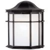 1-Light Textured Black on Cast Aluminum Exterior Wall Lantern Sconce with White Acrylic Lens by Westinghouse
