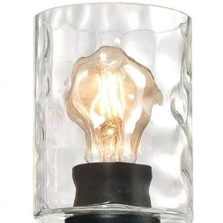 Barnwell 3-Light Textured Iron and Barnwood Chandelier with Clear Hammered Glass Shades by Westinghouse -Westinghouse Shop textured iron barn westinghouse chandeliers 6331800 1f 1000