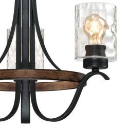 Barnwell 3-Light Textured Iron and Barnwood Chandelier with Clear Hammered Glass Shades by Westinghouse -Westinghouse Shop textured iron barn westinghouse chandeliers 6331800 c3 1000