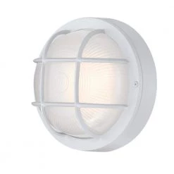 1-Light Textured White LED Outdoor Bulkhead Light by Westinghouse