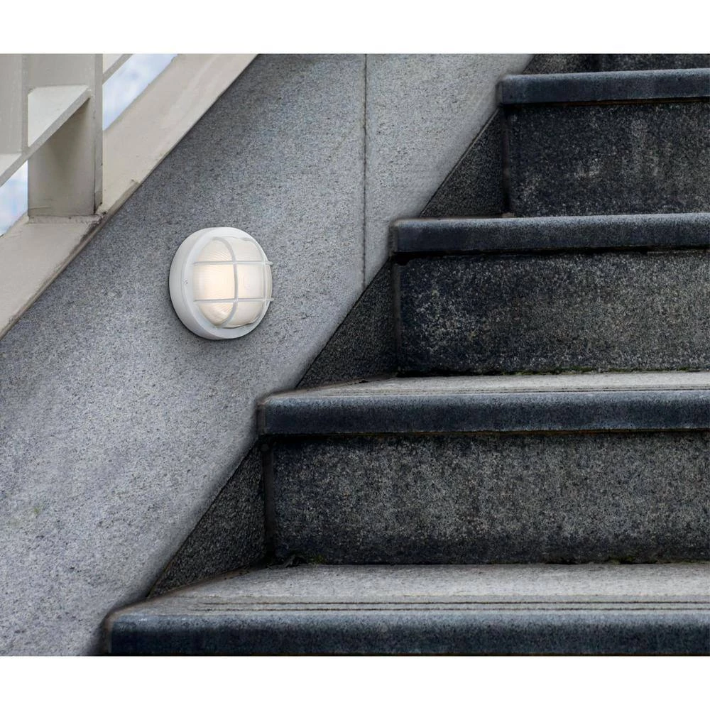 1-Light Textured White LED Outdoor Bulkhead Light by Westinghouse 5 1-Light Textured White LED Outdoor Bulkhead Light by Westinghouse - Image 5