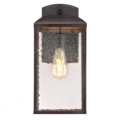 Piazza Medium 1-Light Victorian Bronze Outdoor Wall Mount Lantern with Clear Seeded Glass by Westinghouse -Westinghouse Shop victorian bronze westinghouse outdoor sconces 6374200 c3 1000