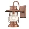 Santa Fe Medium 1-Light Washed Copper Outdoor Wall Mount Lantern with Clear Seeded Glass by Westinghouse