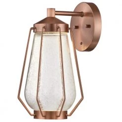 Default 38 Corina Medium 1-Light Washed Copper LED Outdoor Wall Mount Lantern with Clear Seeded Glass by Westinghouse
