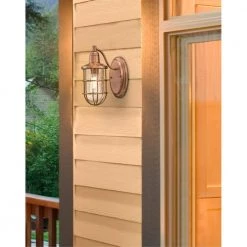 Crestview 1-Light Washed Copper Outdoor Wall Mount Lantern with Clear Seeded Glass by Westinghouse -Westinghouse Shop washed copper westinghouse outdoor sconces 6580600 4f 1000