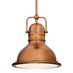 Boswell 1-Light Washed Copper LED Mini Pendant with Frosted Prismatic Acrylic Lens by Westinghouse 6 Boswell 1-Light Washed Copper LED Mini Pendant with Frosted Prismatic Acrylic Lens by Westinghouse -Westinghouse Shop washed copper westinghouse pendant lights 63084a 4f 1000