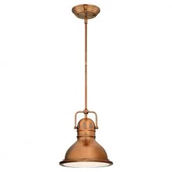 Boswell 1-Light Washed Copper LED Mini Pendant with Frosted Prismatic Acrylic Lens by Westinghouse
