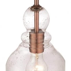 Fiona 1-Light Washed Copper Mini Pendant with Clear Seeded Glass Shade by Westinghouse -Westinghouse Shop washed copper westinghouse pendant lights 6356400 4f 1000