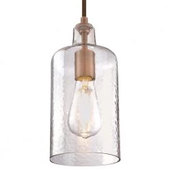 Carmen 1-Light Washed Copper Mini Pendant with Clear Textured Glass Shade by Westinghouse -Westinghouse Shop washed copper westinghouse pendant lights 6371500 c3 1000