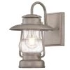 Santa Fe Small 1-Light Weathered Steel Outdoor Wall Mount Lantern with Clear Seeded Glass by Westinghouse