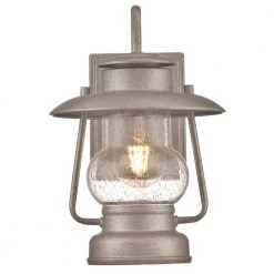 Santa Fe Small 1-Light Weathered Steel Outdoor Wall Mount Lantern with Clear Seeded Glass by Westinghouse -Westinghouse Shop weathered steel westinghouse outdoor sconces 6373800 c3 1000