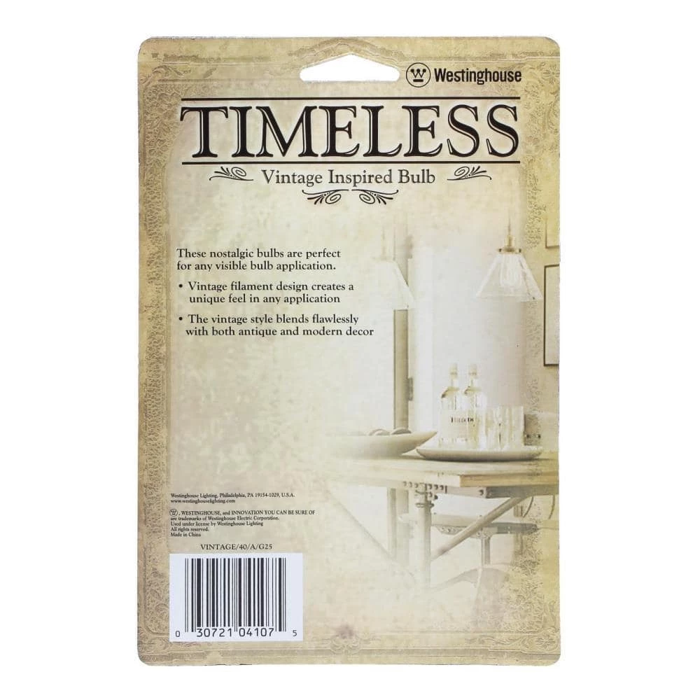 40-Watt G25 Timeless Vintage Inspired Incandescent Light Bulb by Westinghouse 3 40-Watt G25 Timeless Vintage Inspired Incandescent Light Bulb by Westinghouse - Image 3