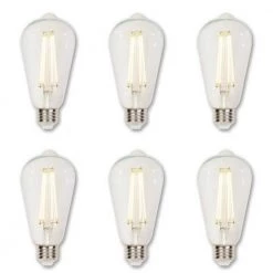 60-Watt Equivalent ST20 Dimmable Clear Edison Filament LED Light Bulb Soft White Light (6-Pack) by Westinghouse