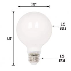 40-Watt Equivalent G25 Dimmable Edison Filament LED Light Bulb Soft White Light (6-Pack) by Westinghouse -Westinghouse Shop westinghouse edison bulbs 5017220 4f 1000