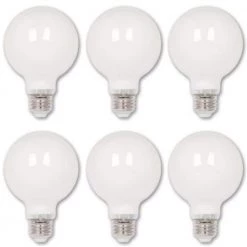 40-Watt Equivalent G25 Dimmable Edison Filament LED Light Bulb Soft White Light (6-Pack) by Westinghouse