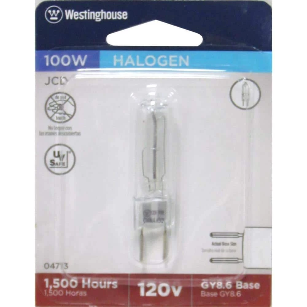 100-Watt Halogen T4 JCD Single-Ended Clear GY8.6 Base Light Bulb by Westinghouse 2 100-Watt Halogen T4 JCD Single-Ended Clear GY8.6 Base Light Bulb by Westinghouse - Image 2