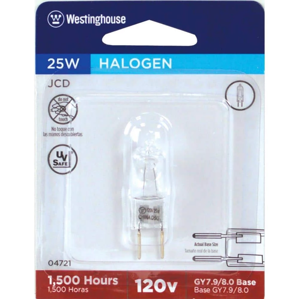 25-Watt Halogen T4 JCD Single-Ended Clear GY7.9/8.0 Base Light Bulb by Westinghouse 2 25-Watt Halogen T4 JCD Single-Ended Clear GY7.9/8.0 Base Light Bulb by Westinghouse - Image 2