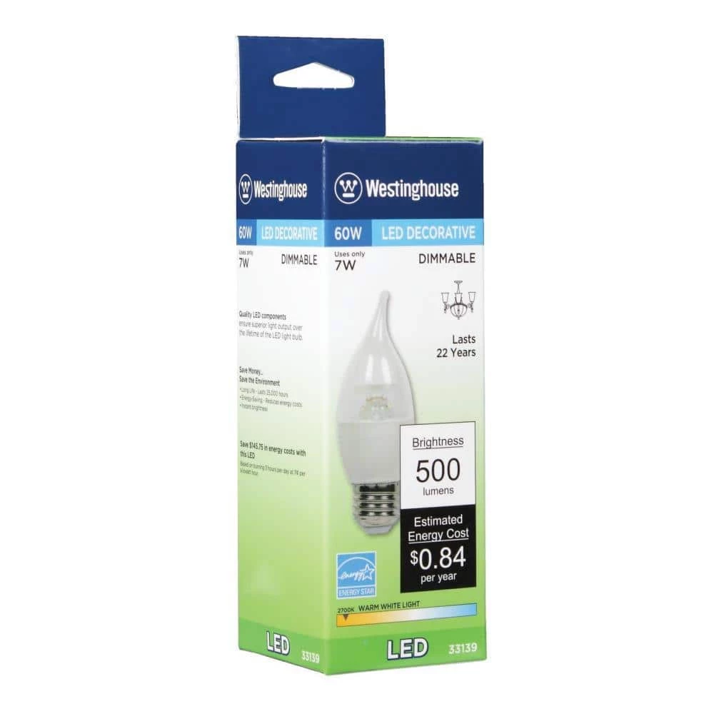 60W Equivalent Warm White CA13 Dimmable LED Light Bulb by Westinghouse 3 60W Equivalent Warm White CA13 Dimmable LED Light Bulb by Westinghouse - Image 3