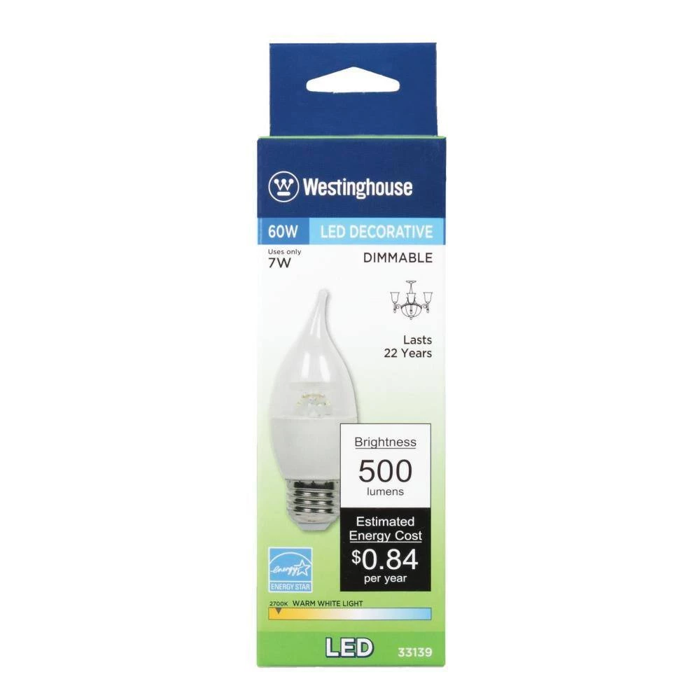 60W Equivalent Warm White CA13 Dimmable LED Light Bulb by Westinghouse 2 60W Equivalent Warm White CA13 Dimmable LED Light Bulb by Westinghouse - Image 2