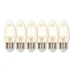 60-Watt Equivalent B11 Dimmable Filament LED Light Bulb Soft White Light (6-Pack) by Westinghouse
