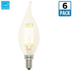 60-Watt Equivalent CA11 Dimmable Clear Filament LED Light Bulb Soft White Light (6-Pack) by Westinghouse -Westinghouse Shop westinghouse led light bulbs 4317020 40 1000
