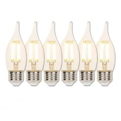 60-Watt Equivalent CA11 Dimmable Filament LED Light Bulb Soft White Light (6-Pack) by Westinghouse